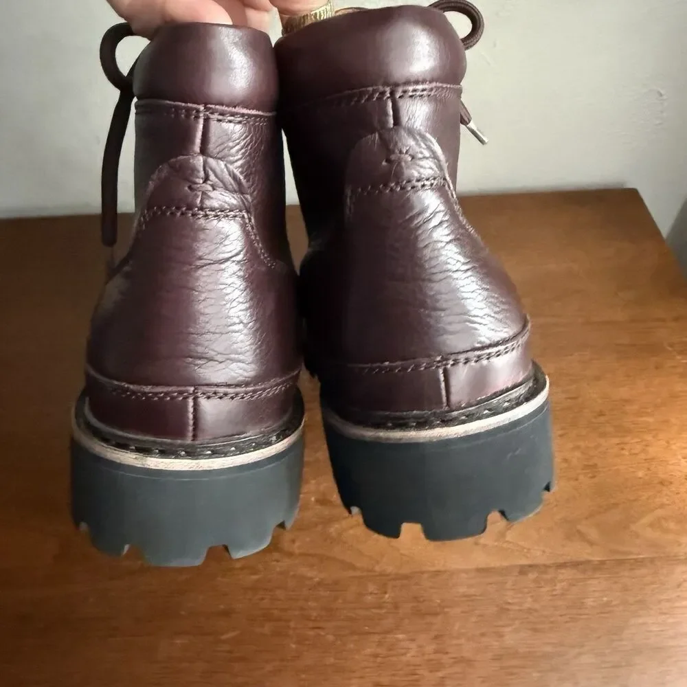 Kenneth Cole Gentle Souls Mens Donovan Brown Lug Hiker Boots Sz 10 NEW